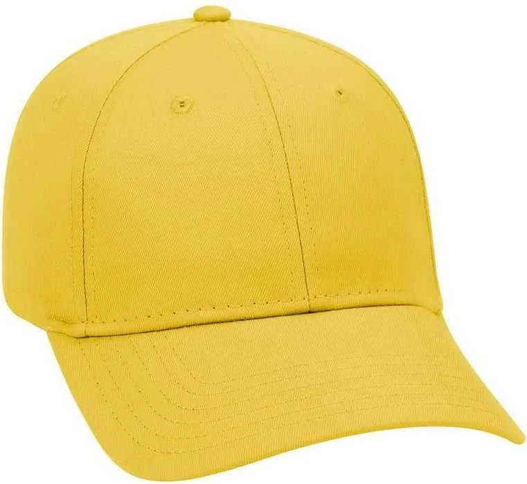 OTTO 19-536 Cotton Twill Low Profile Pro Style Cap with 6 Embroidered Eyelets - Yellow