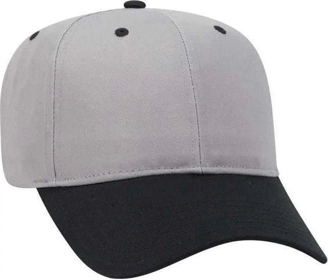 OTTO 27-079 Twill 8 Rows Stitching Pro Style Cap - Black Gray