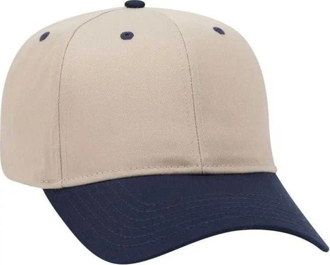 OTTO 27-079 Twill 8 Rows Stitching Pro Style Cap - Navy Khaki