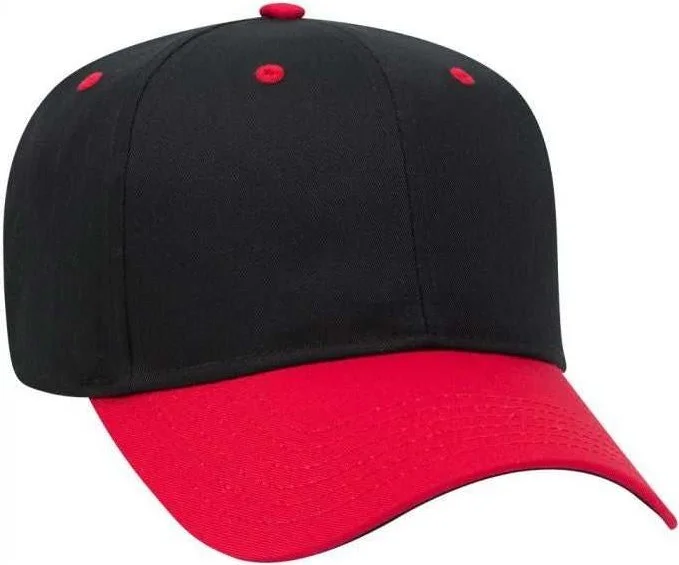 OTTO 27-079 Twill 8 Rows Stitching Pro Style Cap - Red Black