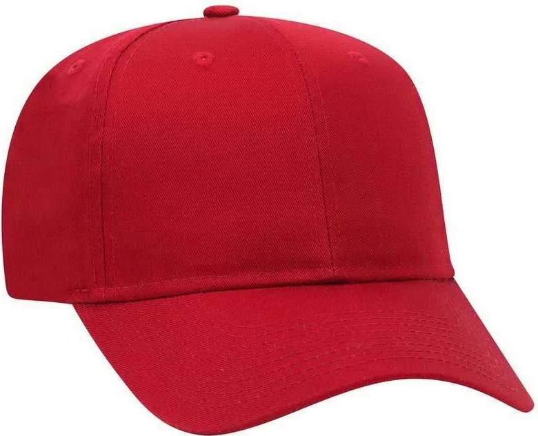 OTTO 27-079 Twill 8 Rows Stitching Pro Style Cap - Red