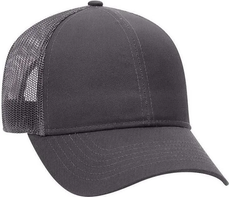 OTTO 30-287 Cotton Twill Pro Style Mesh Back Cap with Fabric Adjustable Hook - Charcoal Gray