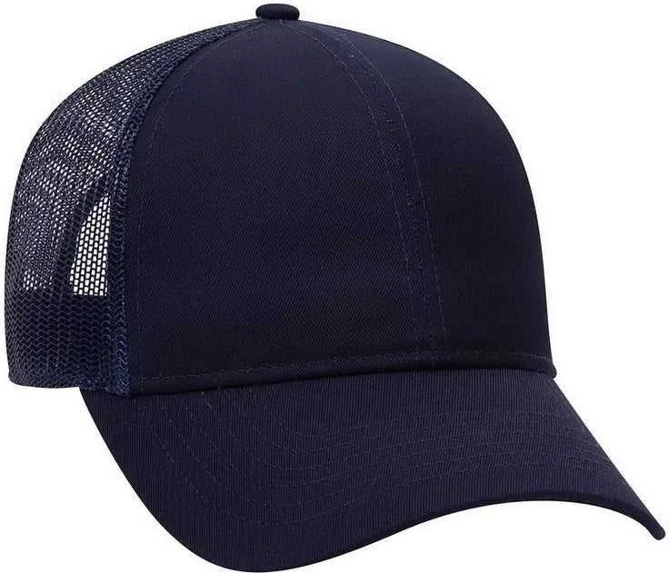 OTTO 30-287 Cotton Twill Pro Style Mesh Back Cap with Fabric Adjustable Hook - Navy