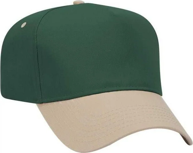 OTTO 31-069 Twill 5 Panel Pro Style Cap - Khaki Dark Green