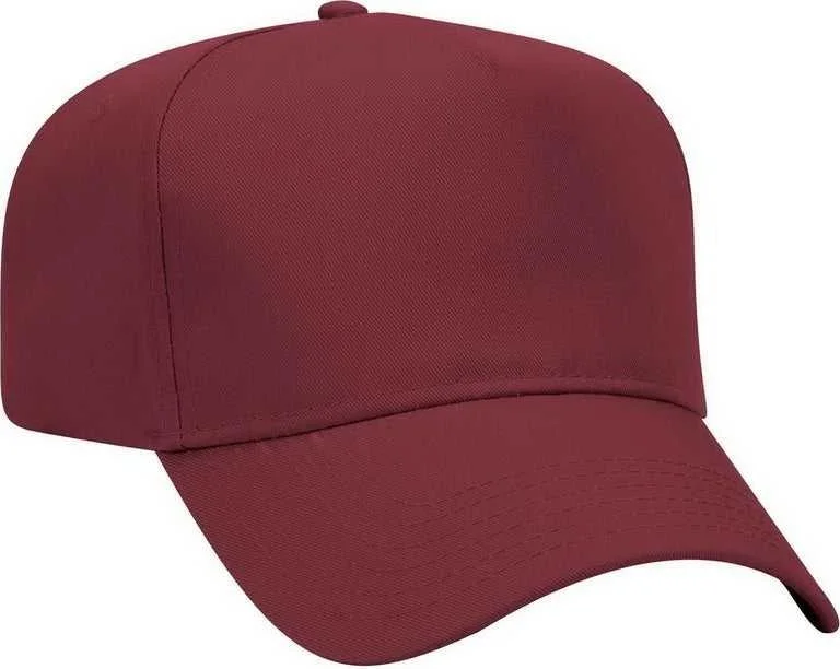 OTTO 31-069 Twill 5 Panel Pro Style Cap - Maroon