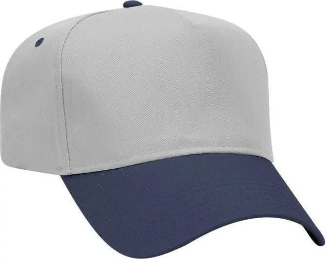 OTTO 31-069 Twill 5 Panel Pro Style Cap - Navy Gray