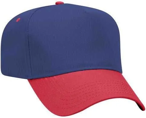 OTTO 31-069 Twill 5 Panel Pro Style Cap - Red Navy