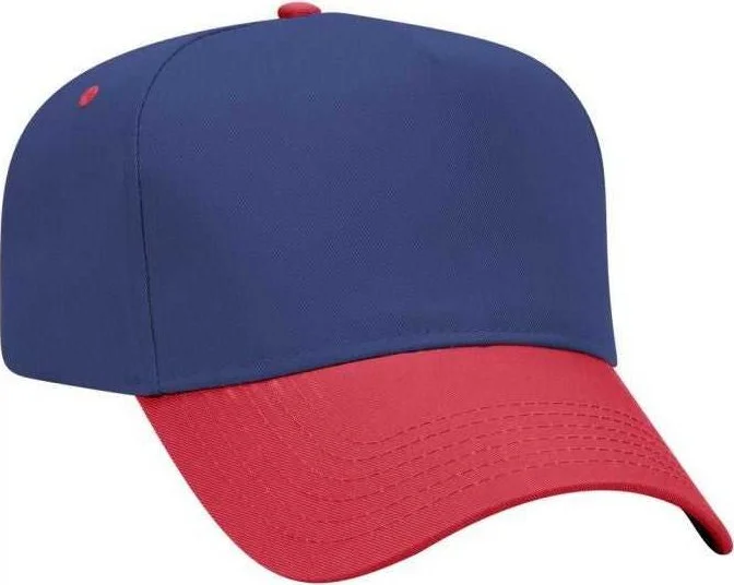 OTTO 31-069 Twill 5 Panel Pro Style Cap - Red Royal