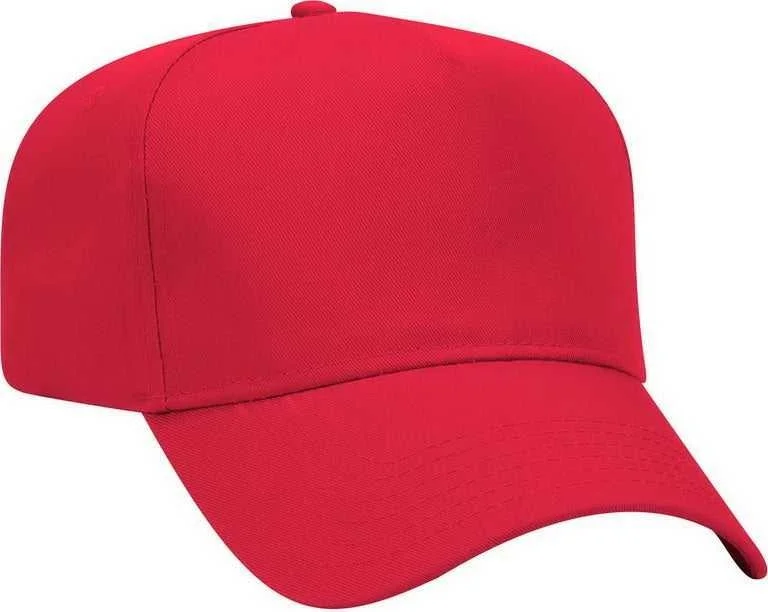 OTTO 31-069 Twill 5 Panel Pro Style Cap - Red