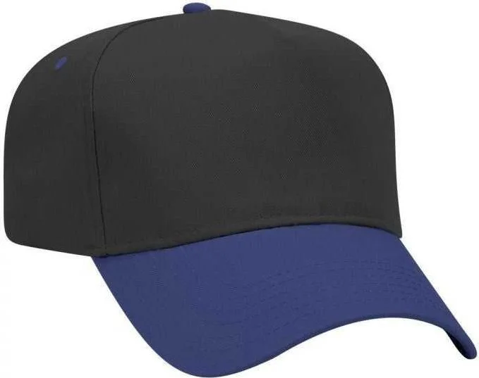 OTTO 31-069 Twill 5 Panel Pro Style Cap - Royal Black