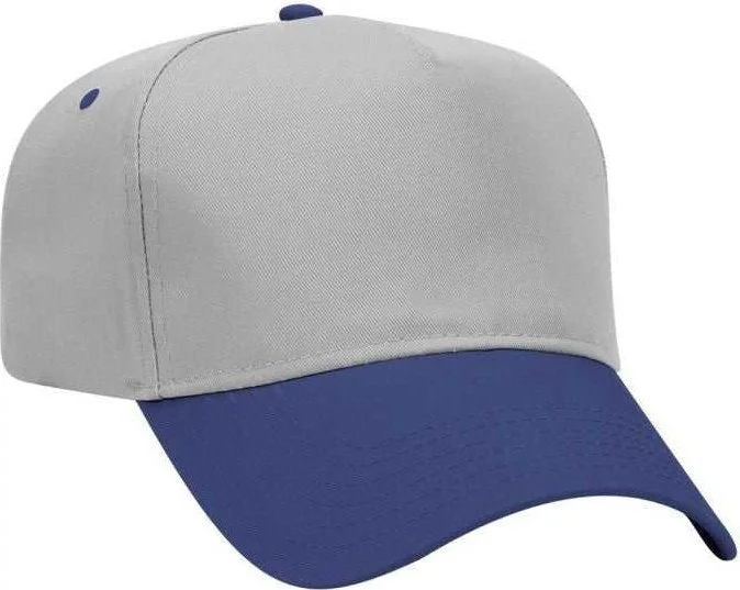 OTTO 31-069 Twill 5 Panel Pro Style Cap - Royal Gray