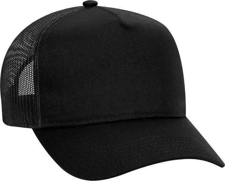 OTTO 32-285 100% Nylon Mesh Back Cotton Twill 5 Panel Pro Style Mesh Back Cap - Black