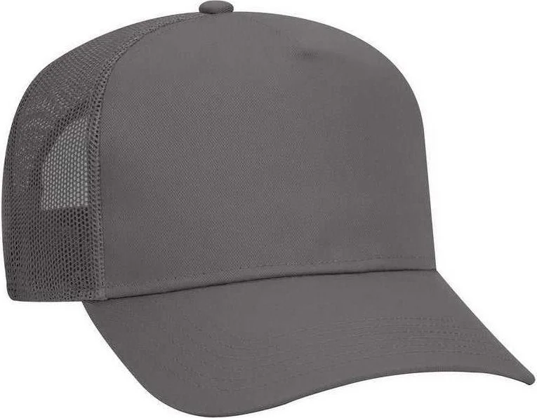 OTTO 32-285 100% Nylon Mesh Back Cotton Twill 5 Panel Pro Style Mesh Back Cap - Charcoal Gray