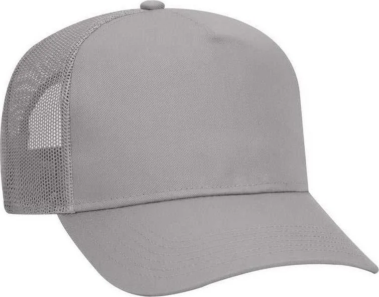 OTTO 32-285 100% Nylon Mesh Back Cotton Twill 5 Panel Pro Style Mesh Back Cap - Gray