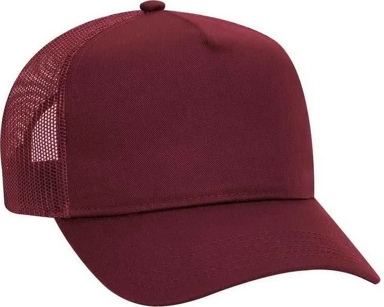 OTTO 32-285 100% Nylon Mesh Back Cotton Twill 5 Panel Pro Style Mesh Back Cap - Maroon