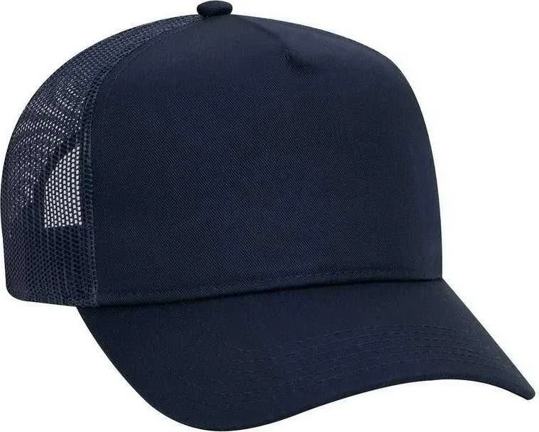 OTTO 32-285 100% Nylon Mesh Back Cotton Twill 5 Panel Pro Style Mesh Back Cap - Navy