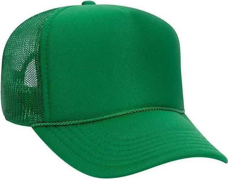 OTTO 32-467 Polyester Foam Front 5 Panel Pro Style Mesh Back Cap - Kelly