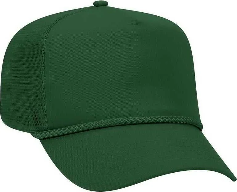 OTTO 39-071 Cotton Twill High Crown Golf Style Mesh Back Structured Firm Front Panel Cap - Dark Green