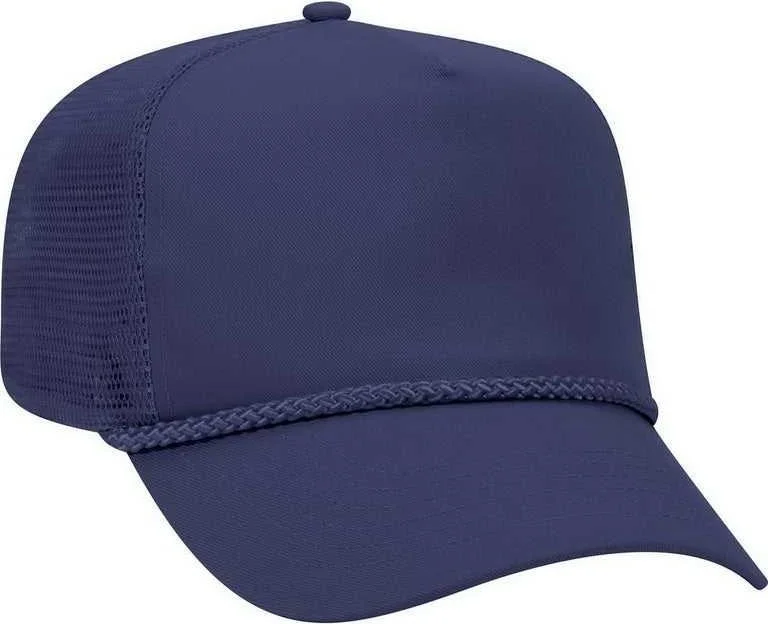 OTTO 39-071 Cotton Twill High Crown Golf Style Mesh Back Structured Firm Front Panel Cap - Navy