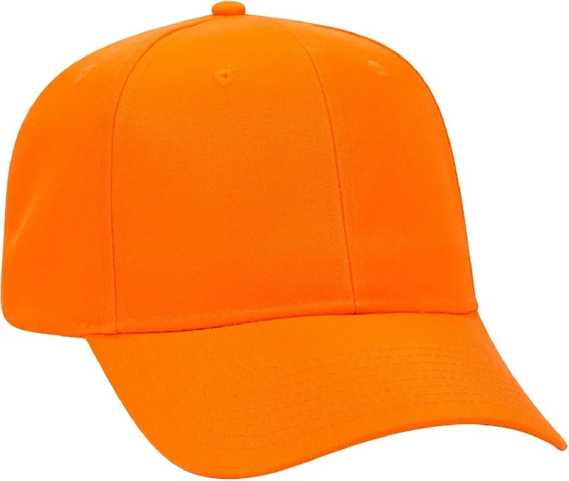 OTTO 50-129 6 Panel Pro Neon Polyester Twill Baseball Cap - Neon Orange