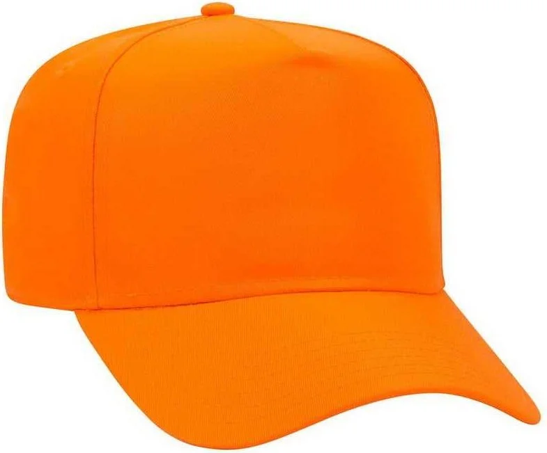 OTTO 52-127 Neon 5 Panel Low Crown Baseball Cap - Neon Orange