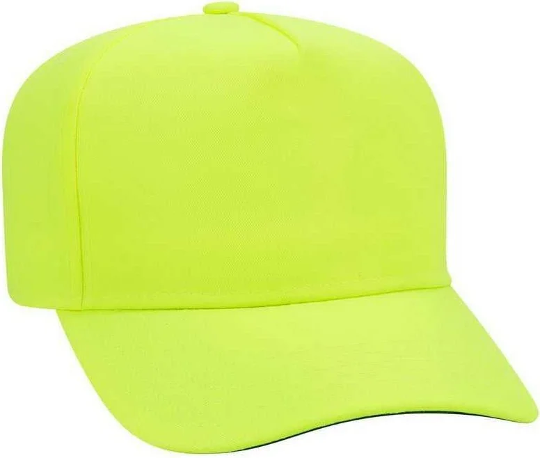 OTTO 52-127 Neon 5 Panel Low Crown Baseball Cap - Neon Yellow