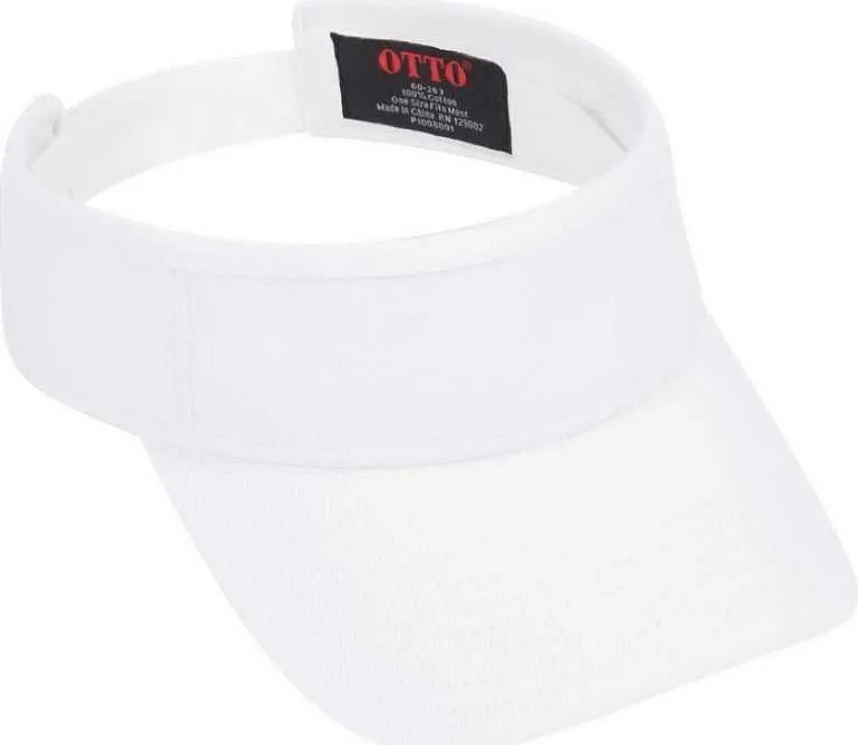 OTTO 60-263 100% Cotton Brushed Bull Denim Sun Visors - White