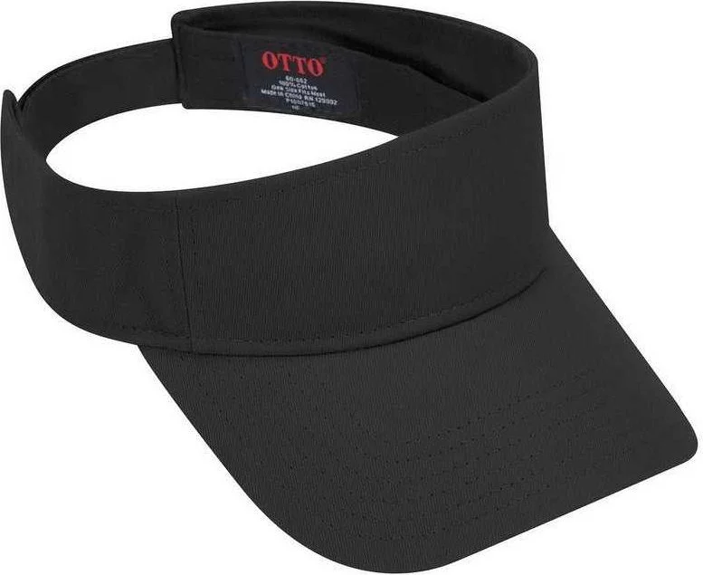 OTTO 60-662 6 Rows Stitching 100% Cotton Twill Sun Visors - Black