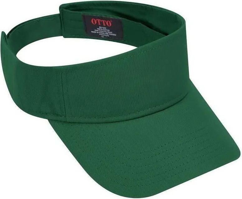 OTTO 60-662 6 Rows Stitching 100% Cotton Twill Sun Visors - Dark Green