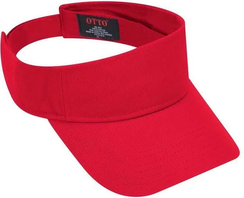 OTTO 60-662 6 Rows Stitching 100% Cotton Twill Sun Visors - Red