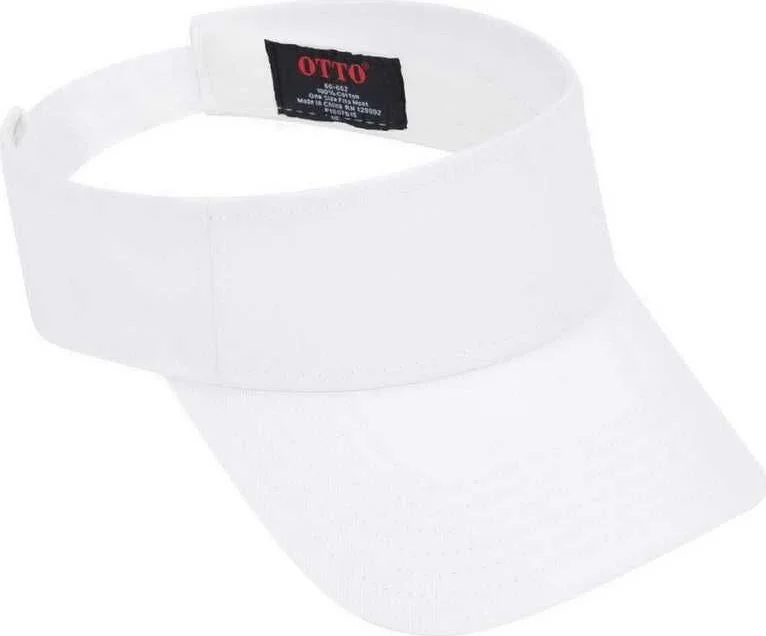 OTTO 60-662 6 Rows Stitching 100% Cotton Twill Sun Visors - White