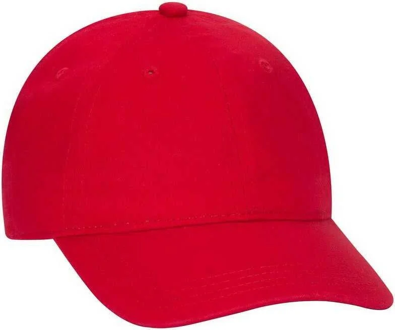 OTTO 64-1290  Youth 6 Panel Low Profile Dad Hat - Red