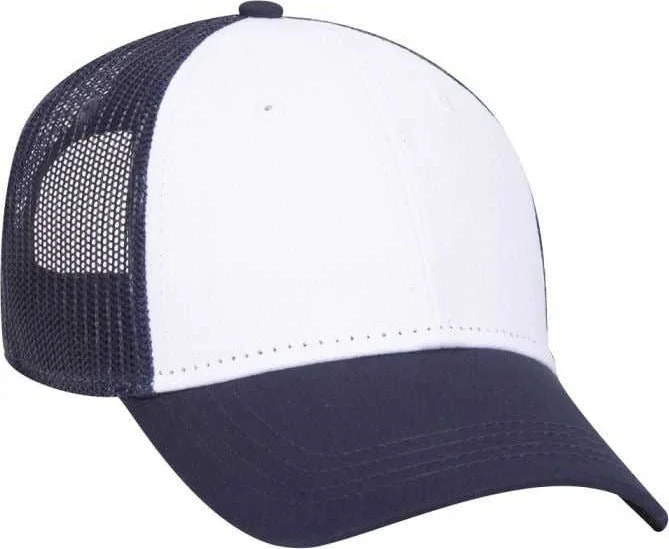 OTTO 65-1291 Youth 6 Panel Low Profile Baseball Cap - Navy White Navy