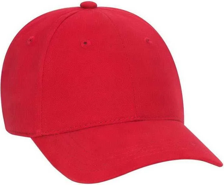 OTTO 65-758 Youth Brushed Cotton Twill Low Profile Pro Style Cap - Red