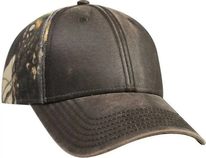 OTTO 78-1130 Camouflage 6 Panel Low Profile Baseball Cap - Dark Brown Khaki Black Dark Green