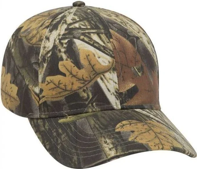 OTTO 78-835 Camouflage 6 Panel Low Profile Baseball Cap - Black Dark Khaki Charcoal