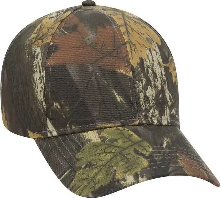 OTTO 78-846 Camouflage 6 Panel Low Profile Baseball Cap - Black Dark Khanki Charcoal