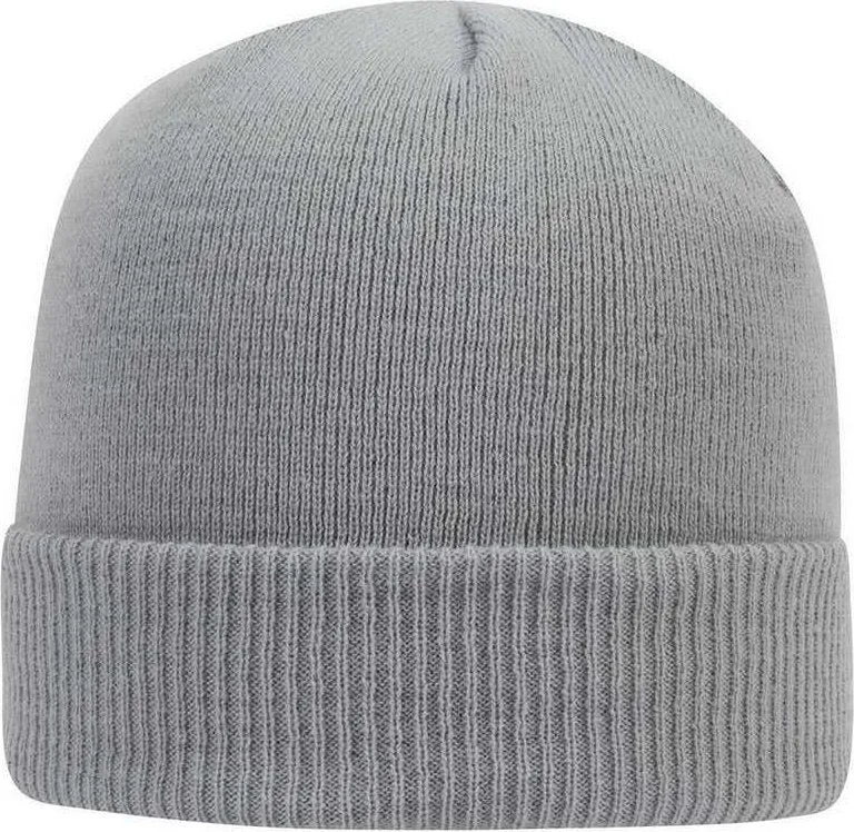 OTTO 82-1238 100% Acrylic Ribbed Cuff Knit Beanie - Gray