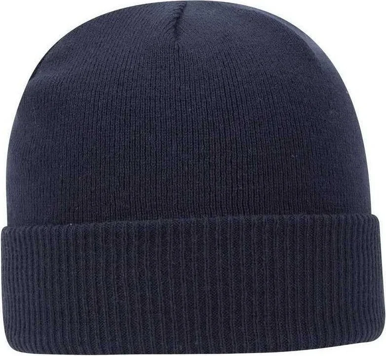 OTTO 82-1238 100% Acrylic Ribbed Cuff Knit Beanie - Navy