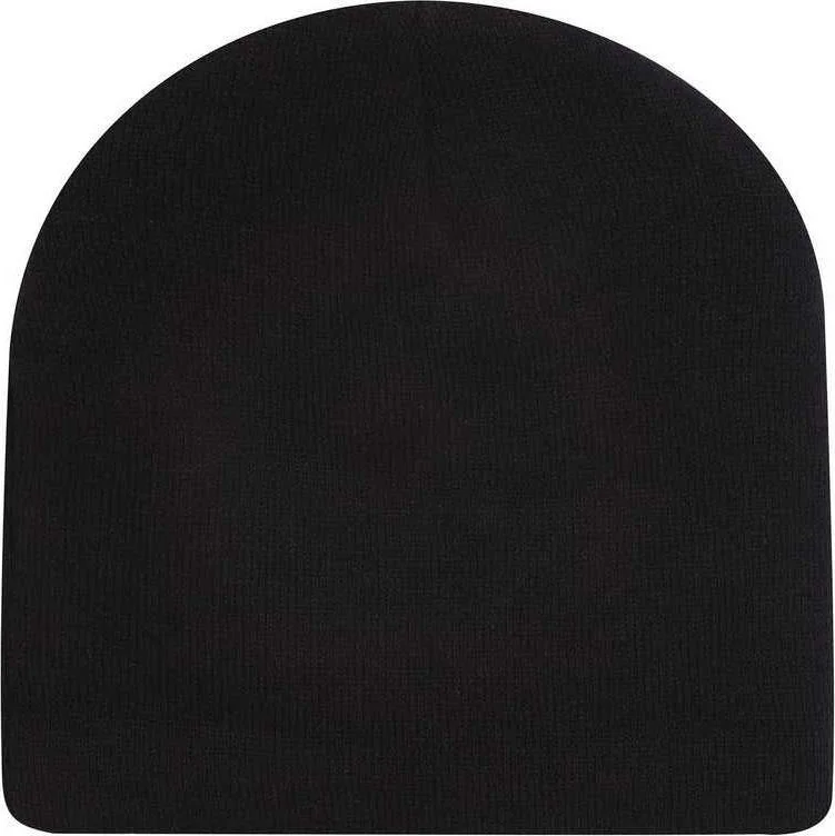 OTTO 82-1317 9 Classic Knit Beanie with Inside Fleece Lining - Black