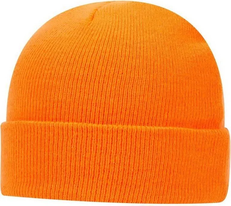 OTTO 82-404 100% Acrylic Knit Beanie Cap 12" - Neon Orange