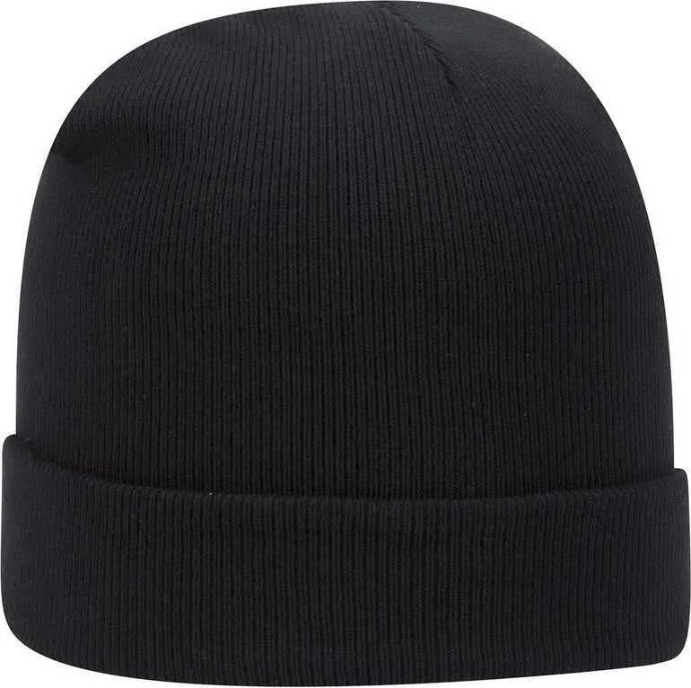 OTTO 82-480  12" Classic Knit Beanie w/ Cuff - Black