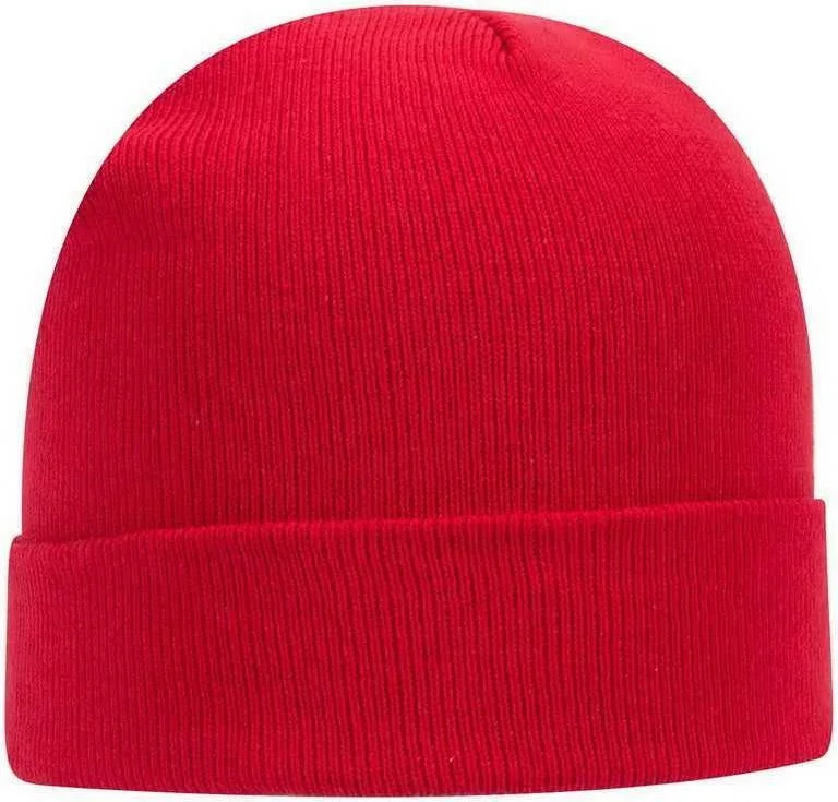 OTTO 82-480  12" Classic Knit Beanie w/ Cuff - Red