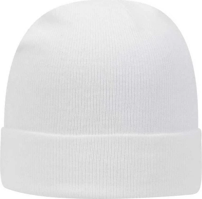 OTTO 82-480  12" Classic Knit Beanie w/ Cuff - White