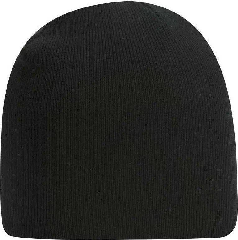 OTTO 82-481 60% Cotton/40% Acrylic Superior Cotton Knit Beanie, 9" - Black