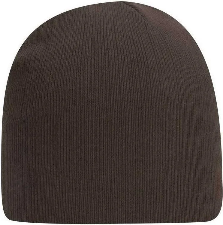 OTTO 82-481 60% Cotton/40% Acrylic Superior Cotton Knit Beanie, 9" - Dark Brown