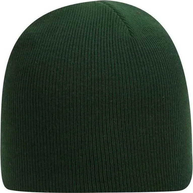 OTTO 82-481 60% Cotton/40% Acrylic Superior Cotton Knit Beanie, 9" - Dark Green