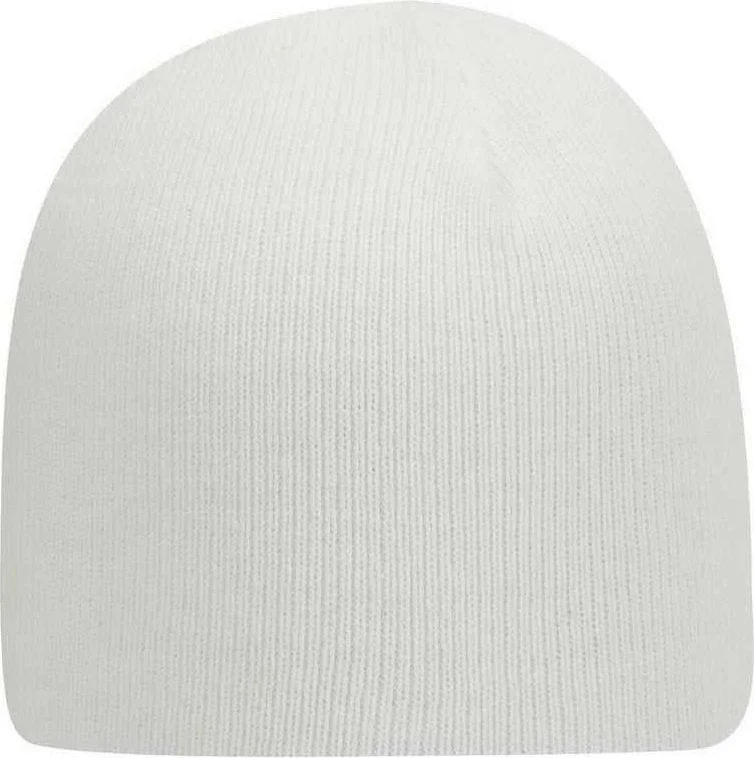 OTTO 82-481 60% Cotton/40% Acrylic Superior Cotton Knit Beanie, 9" - White