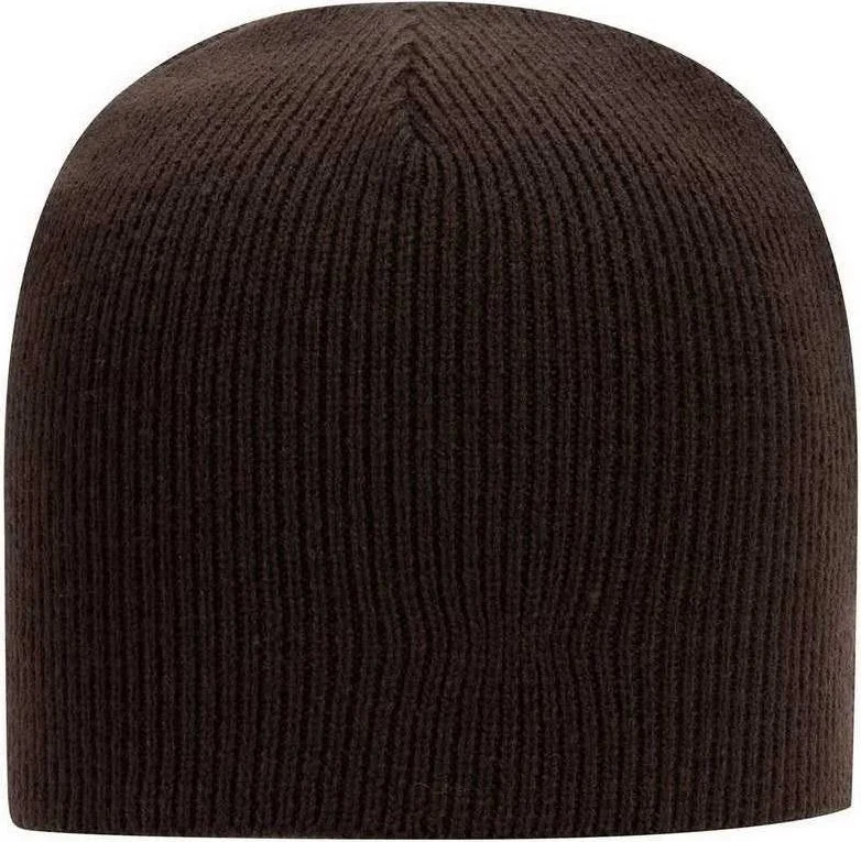 OTTO 82-970 100% Acrylic Knit Beanie 8 1/2" - Dark Brown