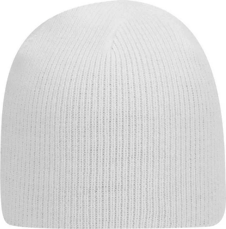 OTTO 82-970 100% Acrylic Knit Beanie 8 1/2" - White